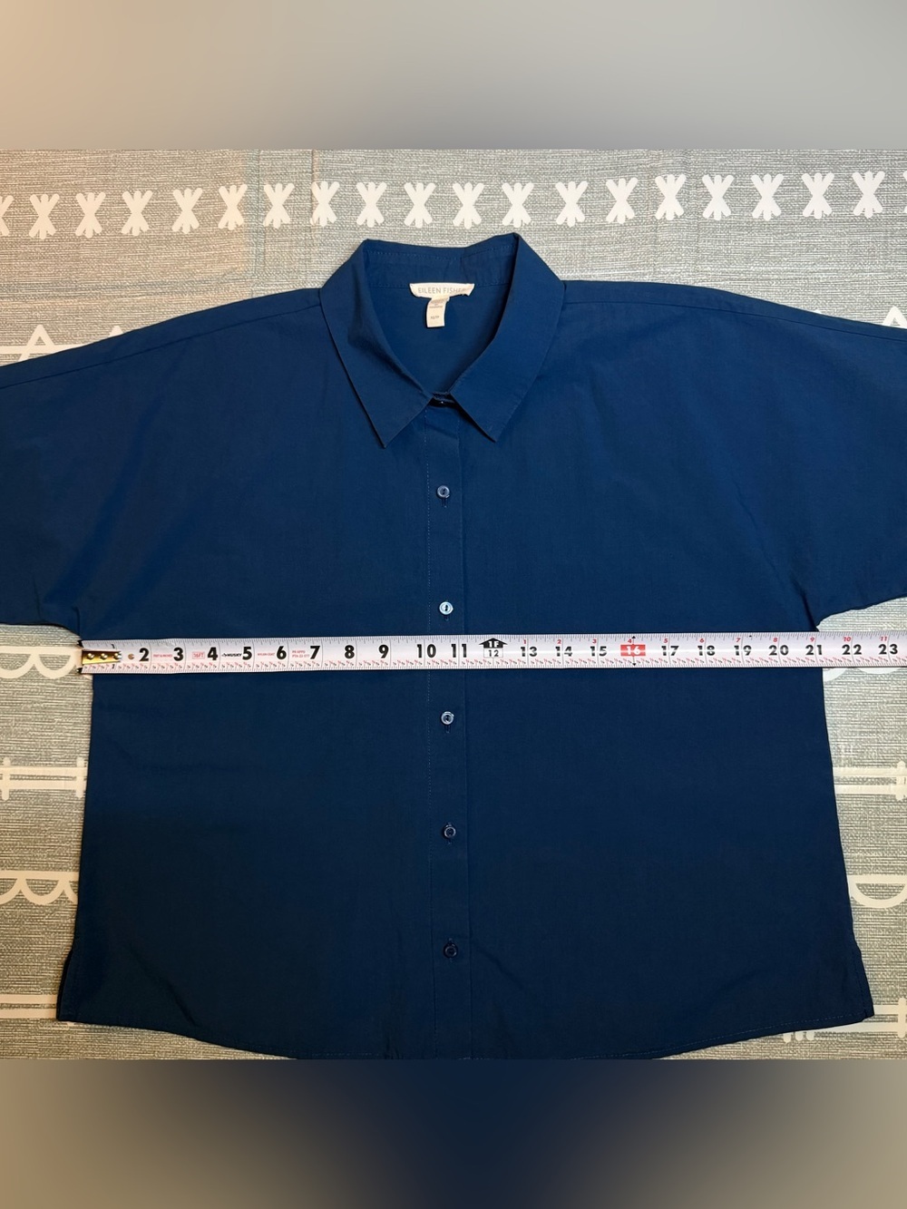 Eileen Fisher Organic Cotton Poplin Short-Sleeve Shirt - Picture 7 of 7